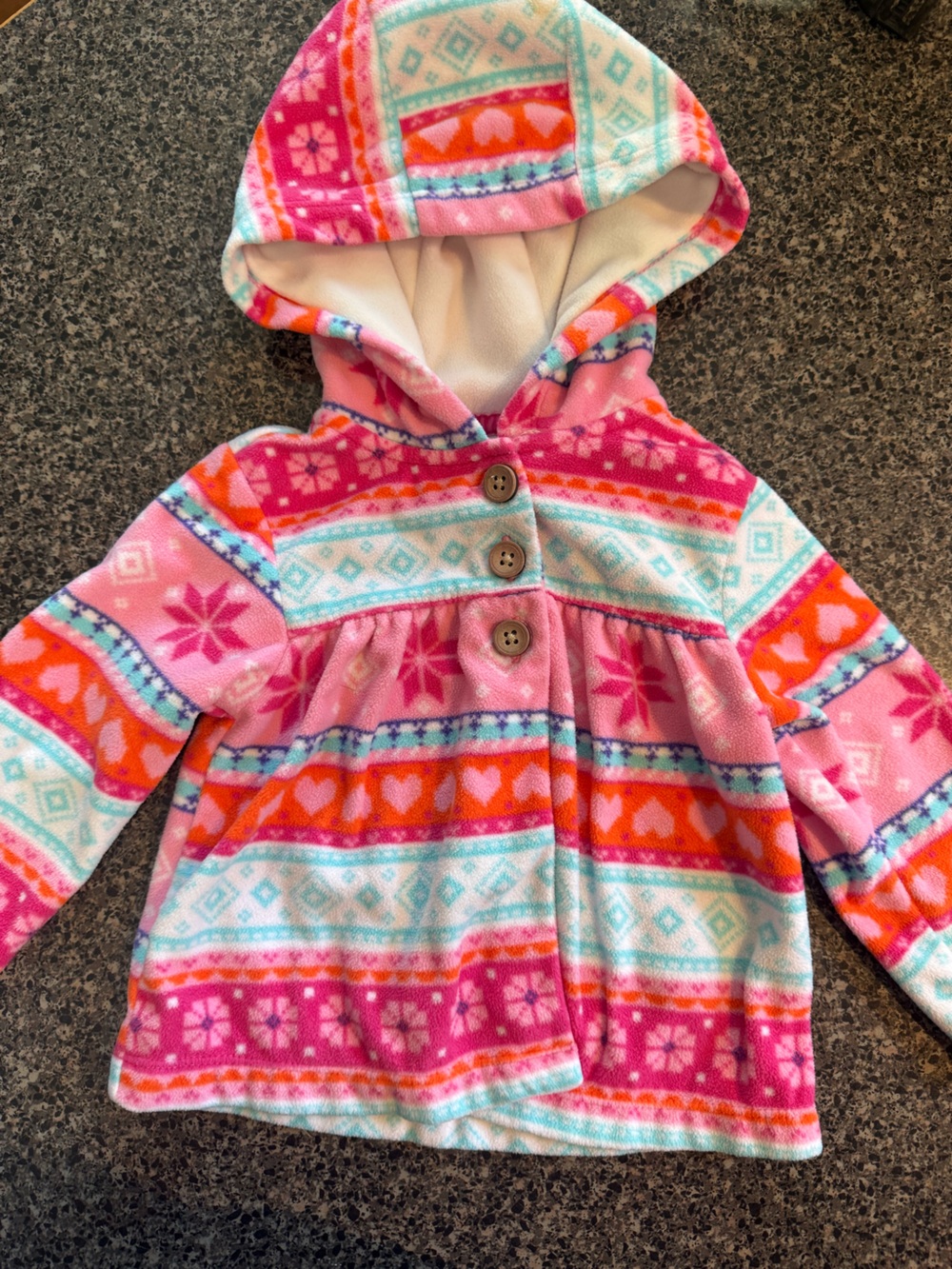 Carter's Fleece Jacket in Pink, Orange, Teal, Cream